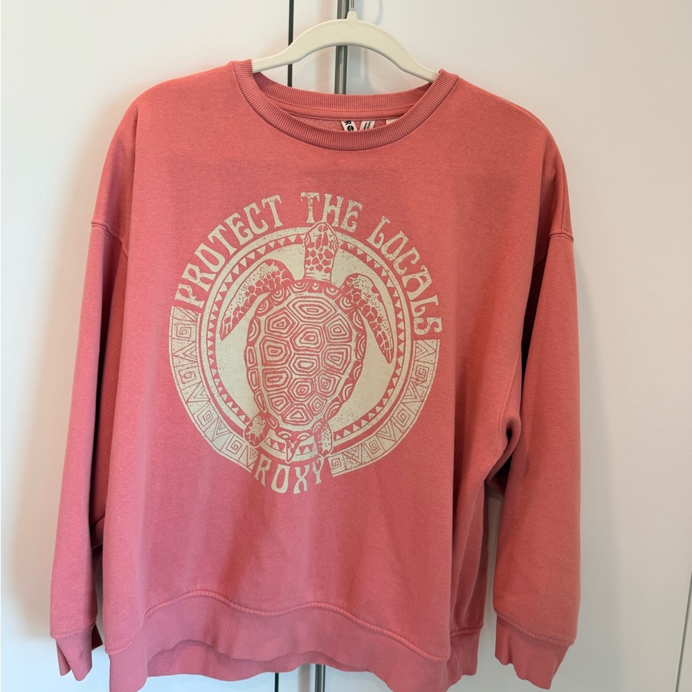 Roxy Coral & Cream Sweatshirt / Small / Protect the Locals Turtle